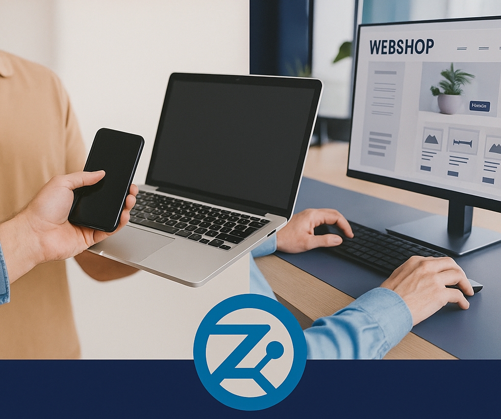 Afbeelding met smartphone, laptop en desktop